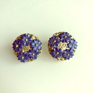 Vintage Blue Floral Earrrings